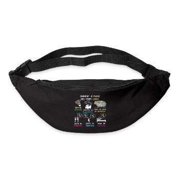 Temps libres badminton cadeau badminton - Sac banane - noir - Devant