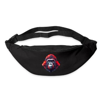 Polygonales Gorilla-Portrait - Modernes Kunst - Gürteltasche - Schwarz - Vorne
