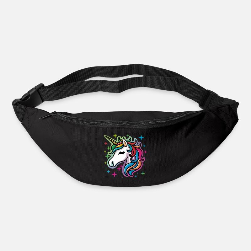 Licorne - Sac banane - noir