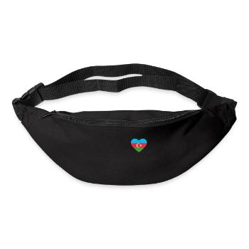 Cœur drapeau Azerbaïdjan - Sac banane - noir - Devant