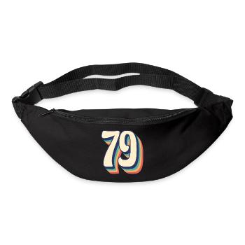 Vintage Retro T-Shirt Nummer 79 Seventy Nine - Gürteltasche - Schwarz - Vorne