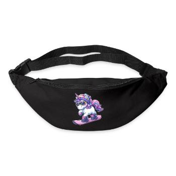 Einhorn Snowboard Winterzauber - Gürteltasche - Schwarz - Vorne