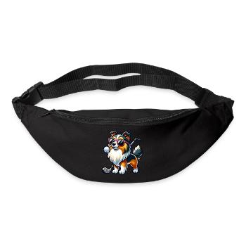 Sheltie Golfer Terrain de golf Chiens - Sac banane - noir - Devant