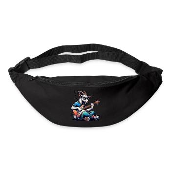 Chèvre avec guitare cool lunettes de soleil bande - Sac banane - noir - Devant