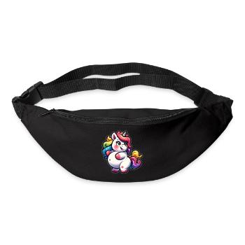 Colorful unicorn cuddly design - Bum bag - black - Front