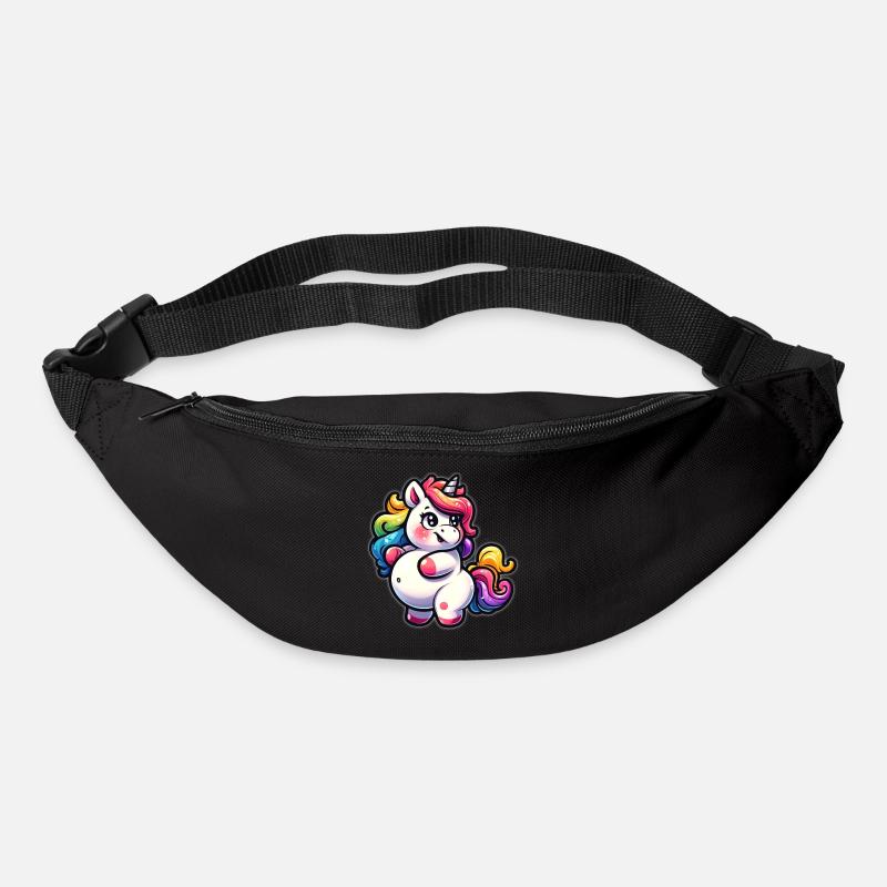 Cute Rainbow Unicorn - Bum bag - black