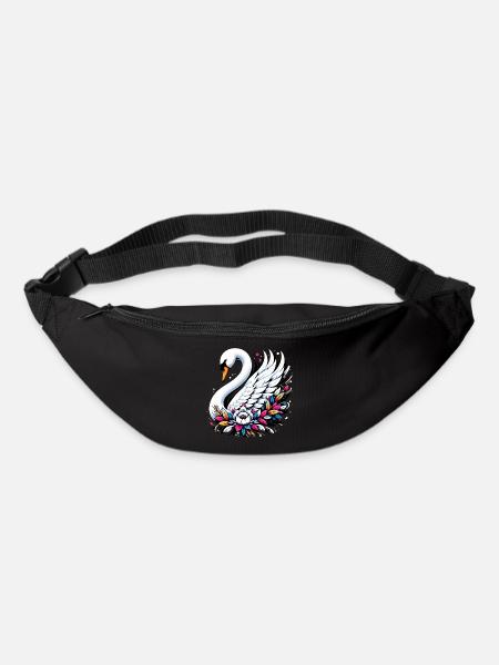Schwan - Gürteltasche - Schwarz