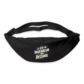 Je suis un ingénieur qui déchire" - Sac banane - noir - Devant
