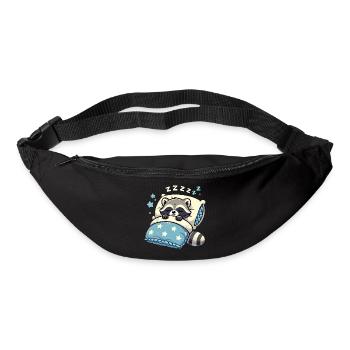 Raccoon Sleeping In Bed At Night Time - Gürteltasche - Schwarz - Vorne