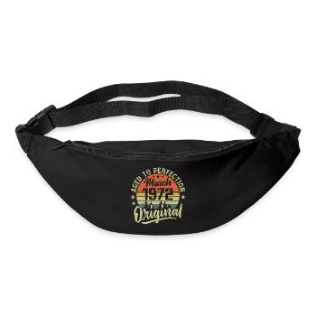Rétro Mars 1972 Cadeau Mars 1972 Né en Mars 1972 - Sac banane - noir - Devant