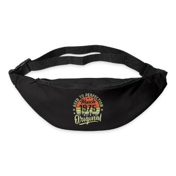 Rétro Mars 1975 Cadeau Mars 1975 Né en Mars 1975 - Sac banane - noir - Devant