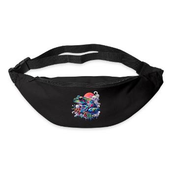 Colorful Japanese frog with sunset - Bum bag - black - Front