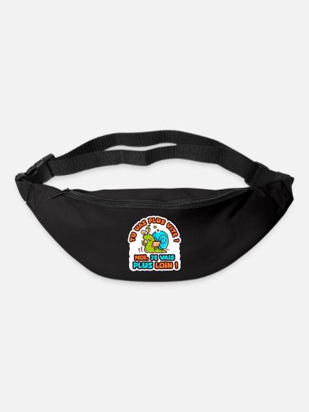 je vais plus loin humour sticker camping car - Sac banane - noir