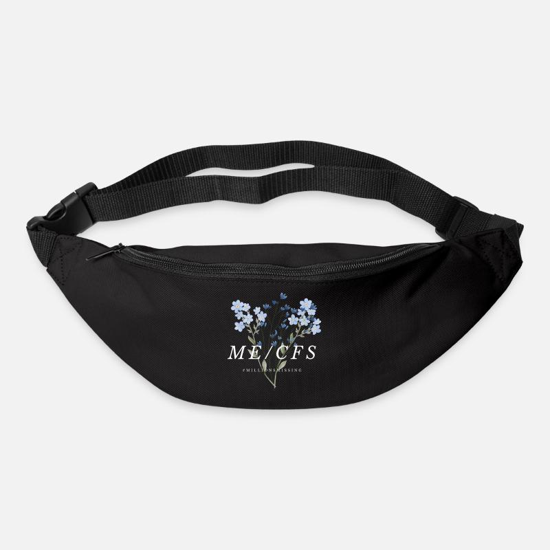 ME/CFS Flowers white - Gürteltasche - Schwarz