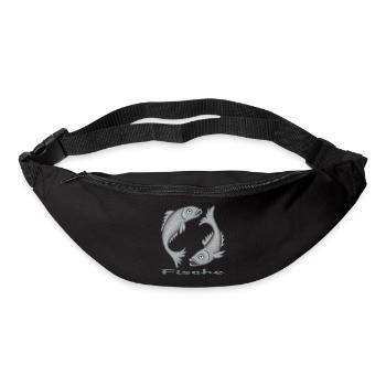 Signe du zodiaque Poissons - Sac banane - noir - Devant