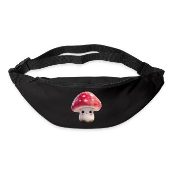 Pilz Kawaii mit Gesicht - Gürteltasche - Schwarz - Vorne