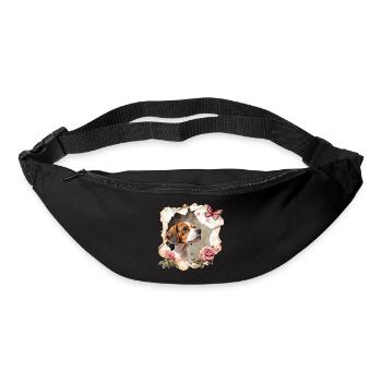 Beagle mit Schmetterling - Gürteltasche - Schwarz - Vorne