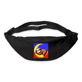 Sloth sleeps on the Moon - Bum bag - black - Front