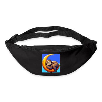 Sloth sleeps on the Moon - Bum bag - black - Front