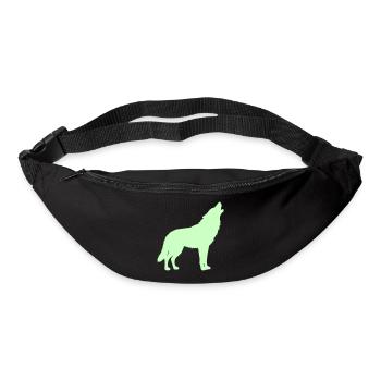 Wolfsilhouette Neon Grün - Gürteltasche - Schwarz - Vorne