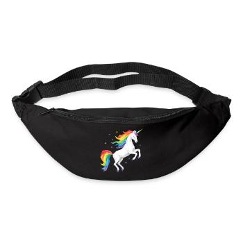 Licorne arc-en-ciel géométrique - Sac banane - noir - Devant