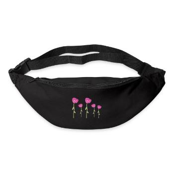 roses pink flowers flower plant - Bum bag - black - Front