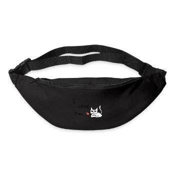 ich liebe dich katze tier - Gürteltasche - Schwarz - Vorne