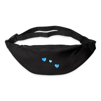 drei blaue herzen symbol liebe glitzer muster - Gürteltasche - Schwarz - Vorne