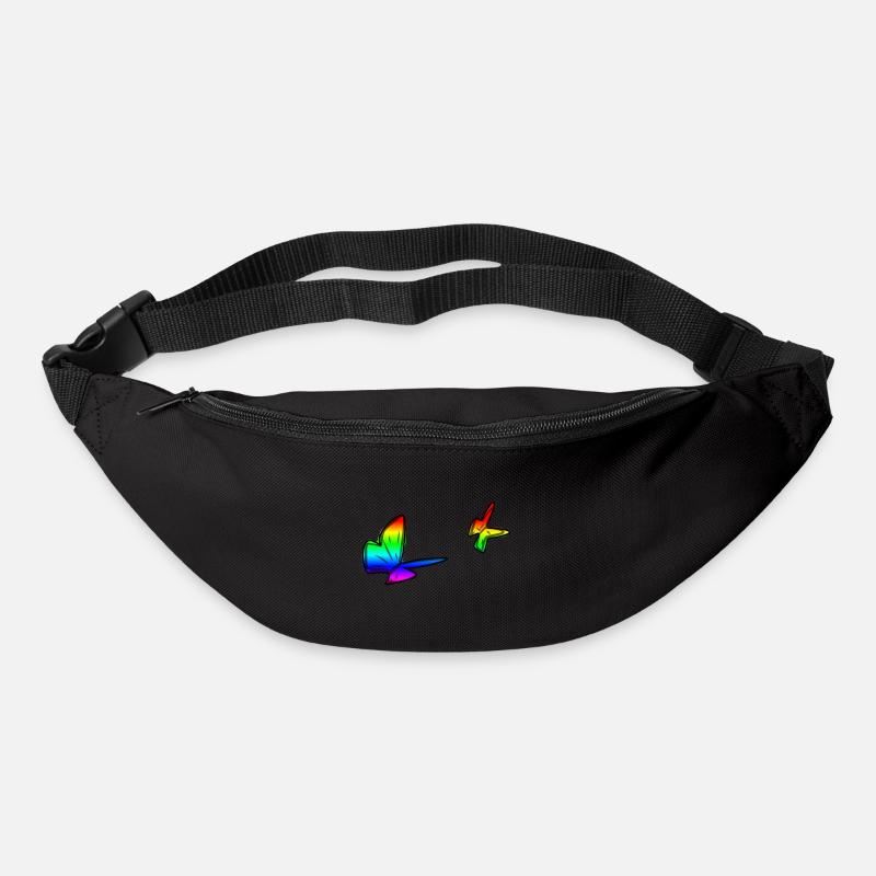 bunte schmetterlinge schmetterling bunt symbol - Gürteltasche - Schwarz