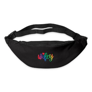 Wifey - Cœur mignon, cadeau pour femme femmes mariées - Sac banane - noir - Devant