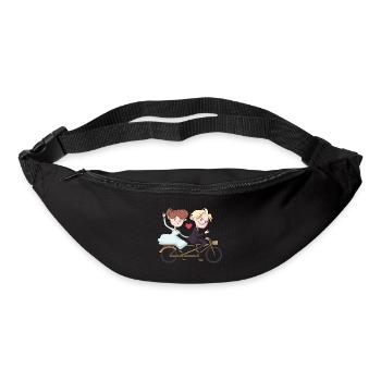 Couple de mariage marié coeur mariée et le marié - Sac banane - noir - Devant