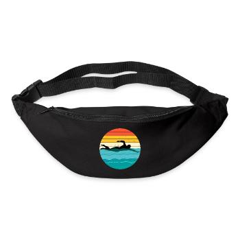 Natation Équipe De Natation Nageur Athlète Vintage Rétro - Sac banane - noir - Devant