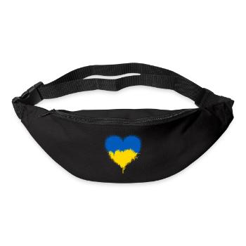 Ukrainian flag heart love - Bum bag - black - Front