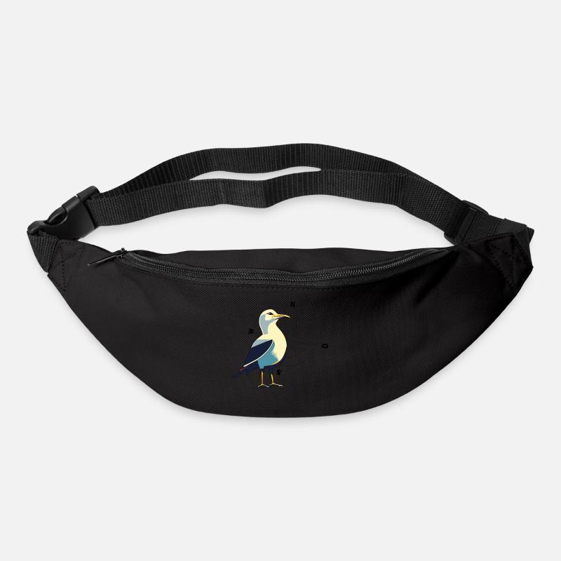 Möwe mit Kompass - Gürteltasche - Schwarz