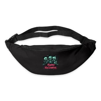Gruselige Skelette, pink "Happy Halloween" - Gürteltasche - Schwarz - Vorne