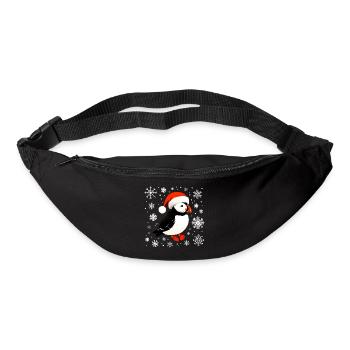 Macareux de Noël - Sac banane - noir - Devant