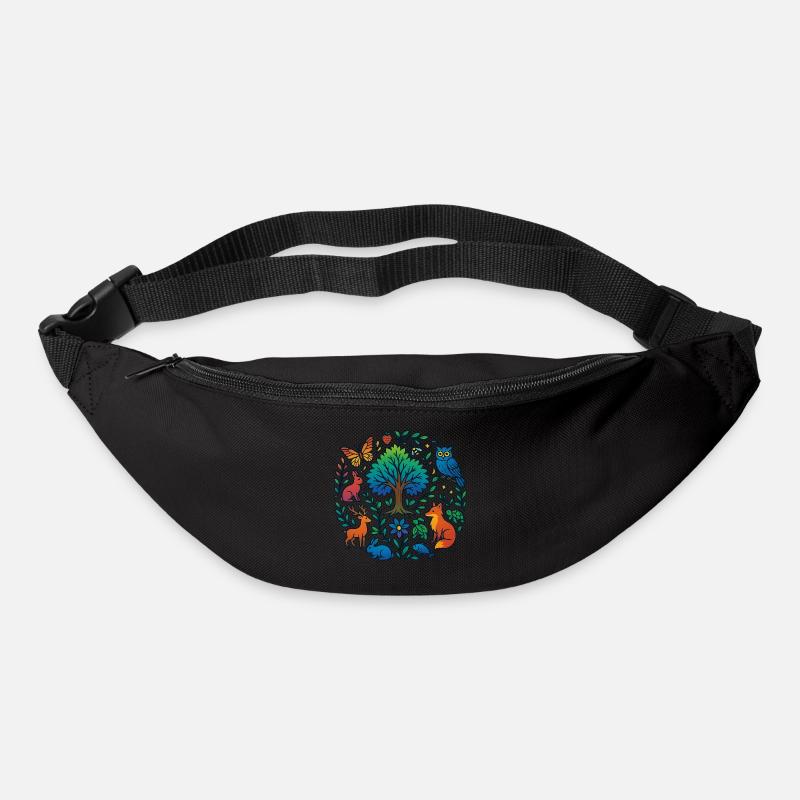 T-shirt with forest animals & tree – for nature lovers - Bum bag - black