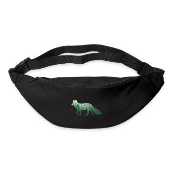 Renard forêt / renard avec forêt - Sac banane - noir - Devant
