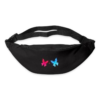 Schmetterlinge blau pink symbol insekt tiere - Gürteltasche - Schwarz - Vorne