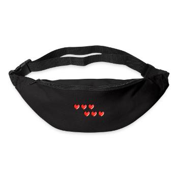 six hearts red glitter pattern - Bum bag - black - Front