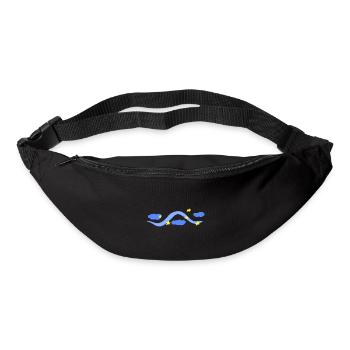 line stroke blue clouds sky night star - Bum bag - black - Front