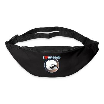 J'aime mon cerveau Raccoon Raccoon - Sac banane - noir - Devant