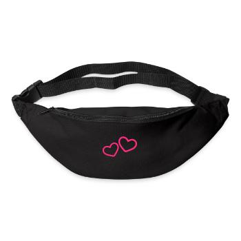 Two Hearts Heart Pink - Bum bag - black - Front