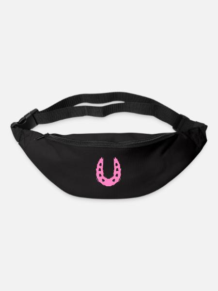 Cheval symbole de fer à cheval - Sac banane - noir
