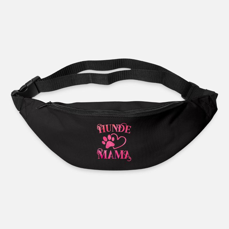 Hunde Mama Herz Hundepfote - Gürteltasche - Schwarz