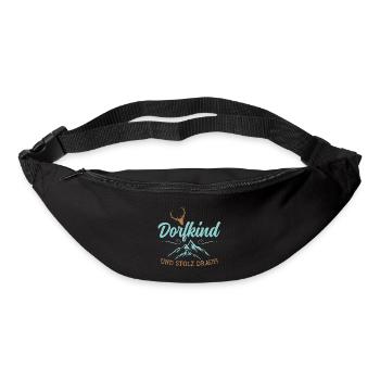 Dorfkind Berge Natur Heimat Geschenk - Gürteltasche - Schwarz - Vorne
