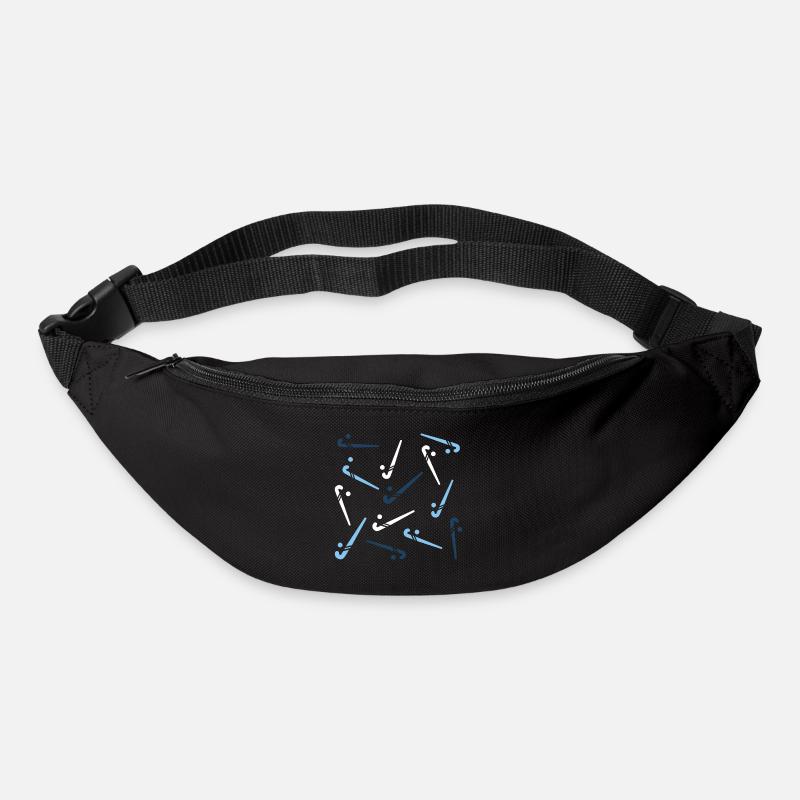 kleine Hockeyschläger blau - Gürteltasche - Schwarz