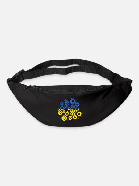 Ukraine Flagge Zahnräder Ukrainische Fahne - Gürteltasche - Schwarz