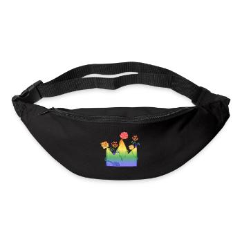 crown symbol royal queen king lgbt regenbog - Bum bag - black - Front