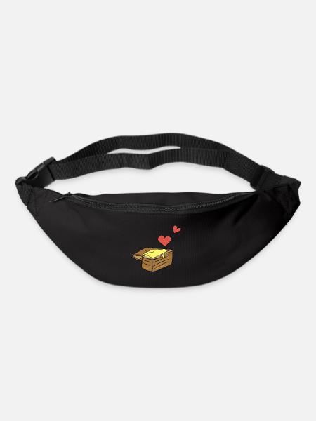 coffre au trésor symbole cœurs au trésor rouge - Sac banane - noir
